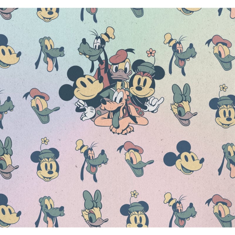Komar - Papier Peint intissé Disney Mickey Mouse et ses amis vintage 300 cm x 280 cm