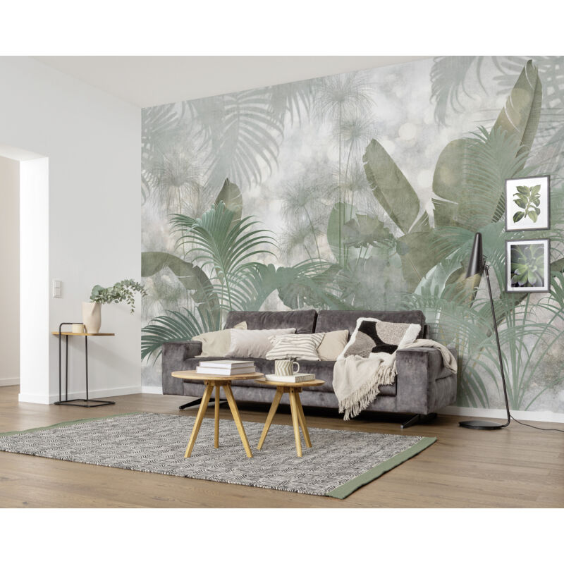 Komar Vliestapete "Vlies - Paillettes Tropicales - Größe 368 x 248 cm" bedruckt glatt Wohnzimmer, Schlafzimmer