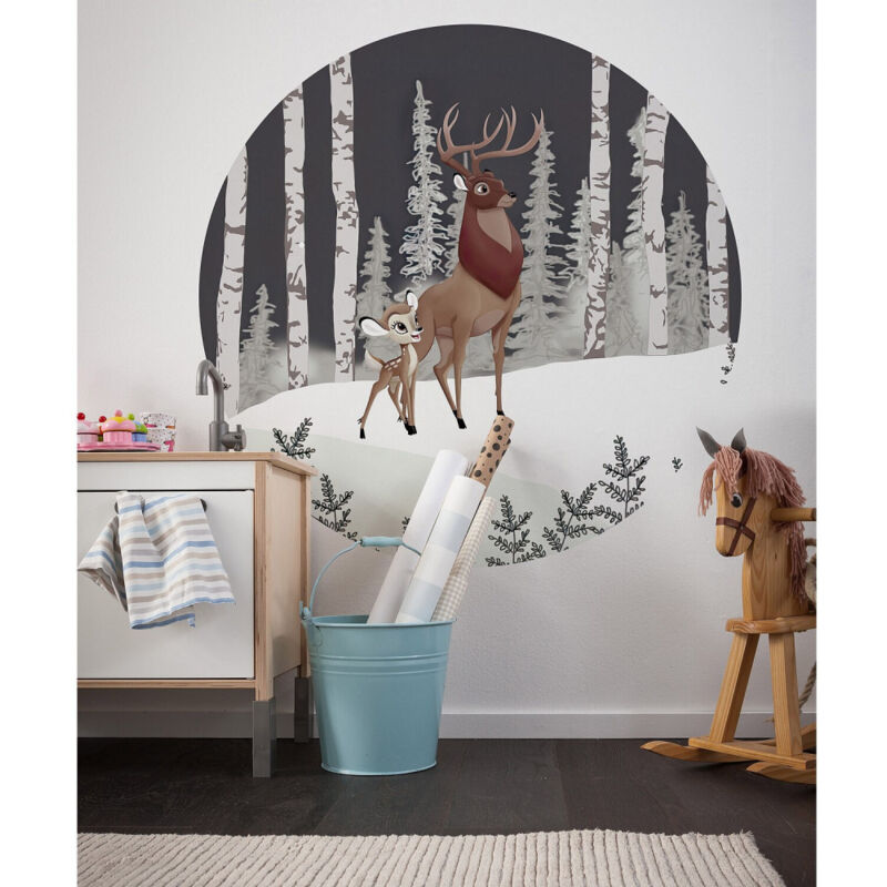 Komar - Photo murale ronde auto-adhésive Bambi grand Prince diam. 125 cm