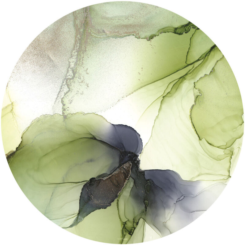 Papier peint intissé auto-adhésif rond thème plantes, feuilles d'arbre - 70 x 70 cm