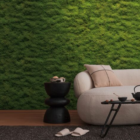Photo wallpaper Profhome 398391 hot embossed non-woven wallpaper smooth 3D matt green moss green yellow green 1.59 m x 2.8 m