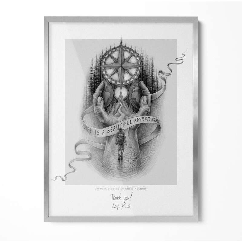 Tulup Großer Silber Bilderrahmen Vertikale & Horizontale Wandaufhängung Posterrahmen Für Fotos Poster Kunst & Drucke - Inklusive Grafik 60x80 Cm