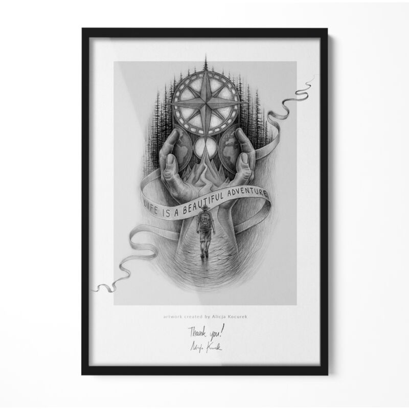 Tulup Bilderrahmen Fotorahmen Posterrahmen Für Fotos Dekoration Für Wohnzimmer Wohnaccessoires - Mit Beigefügtem Bild 50x70 Cm