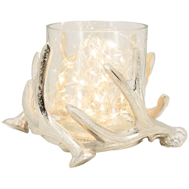 Photophore bois de cerf en aluminium Diamètre 14cm