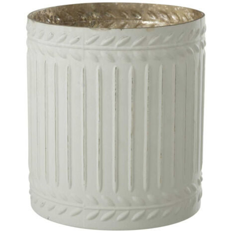Photophore Déco en Verre "Ezy" 23cm Blanc