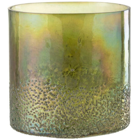 Photophore Déco en Verre "Ronny" 27cm Vert