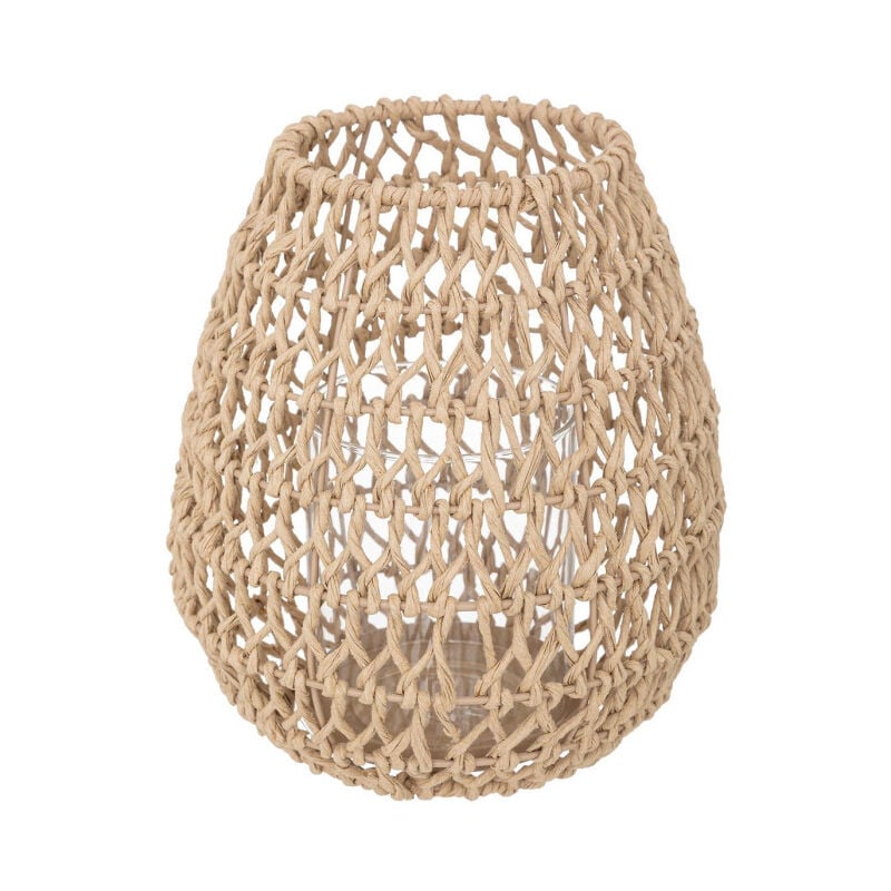 Photophore Design en Métal 'Etel' 23cm Beige