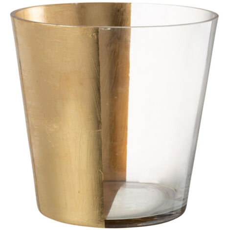 Photophore Design en Verre "Boe" 23cm Transparent & Or
