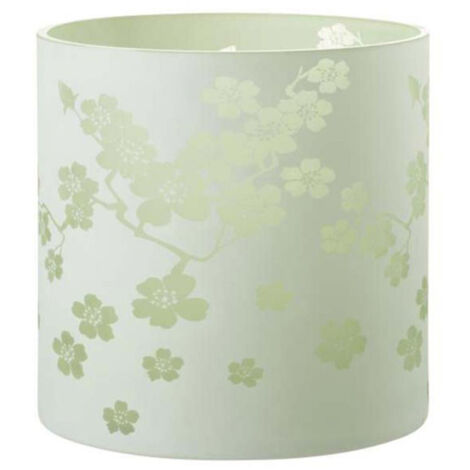 Photophore Design en Verre "Fleurs" 24cm Vert