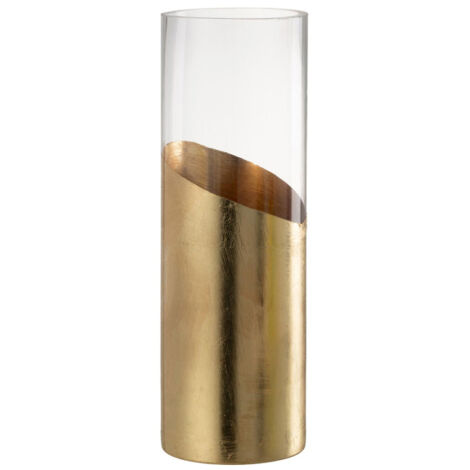 Photophore Design en Verre "Moa" 30cm Transparent & Or