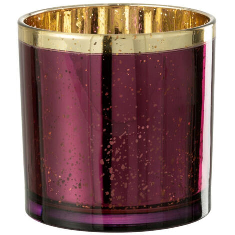 Photophore Design en Verre "Robby" 15cm Bordeaux
