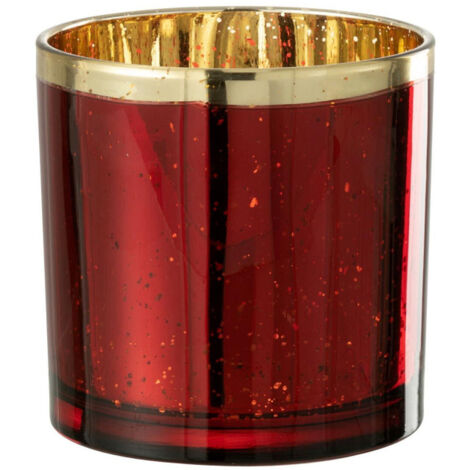 Photophore Design en Verre "Robby" 15cm Rouge