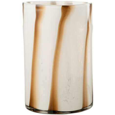 Photophore Design en Verre "Safaria" 20cm Blanc