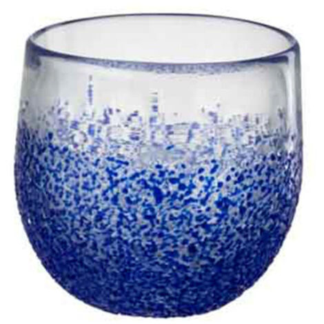 Photophore Design en Verre "Santorini" 10cm Bleu