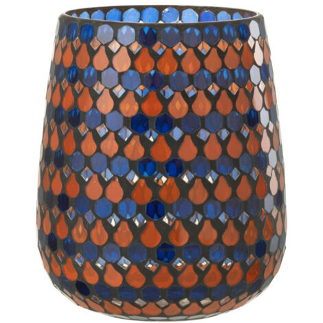 Photophore Design Goutte "African Desire" 21cm Orange & Bleu