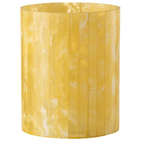 Photophore Design Lignes "Champêtre" 20cm Jaune