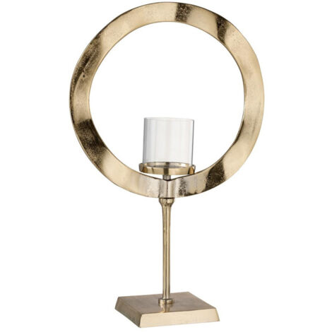 Photophore Design sur Pied "Rond" 63cm Or