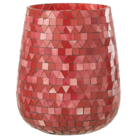 Photophore Design Triangle "Sweet Valentine" 21cm Rouge & Rose