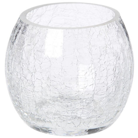 Photophore en Verre "Craquelé" 7cm Transparent