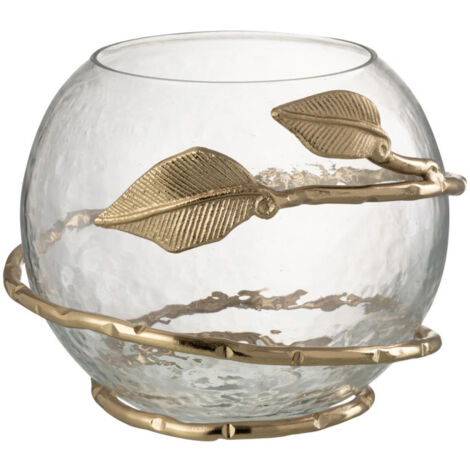 Photophore en Verre Feuille "Ofelia" 13cm Transparent