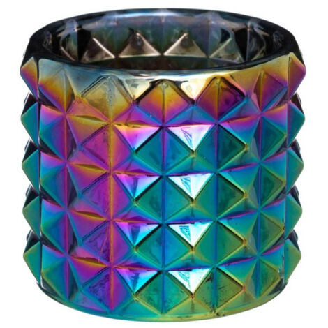 Photophore en Verre "Paon" 8cm Multicolore