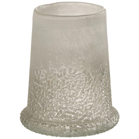 Photophore en Verre "Sucre" 15cm Blanc