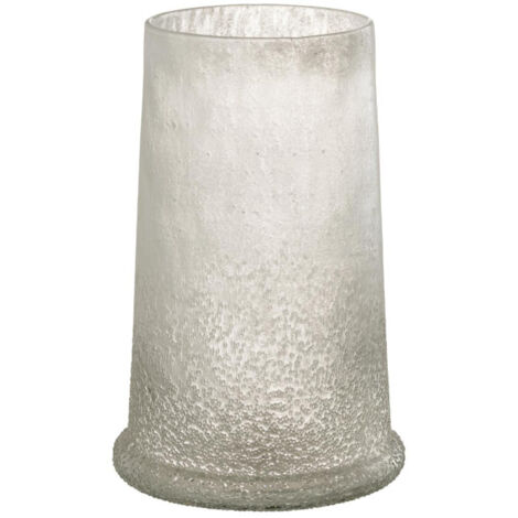 Photophore en Verre "Sucre" 28cm Blanc