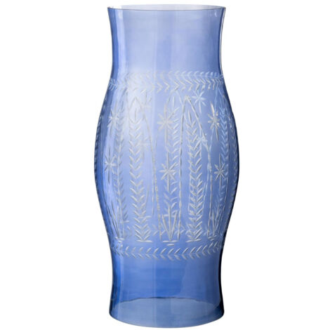 Photophore Étroit en Verre "Tarifa" 26cm Bleu Azur | Leroy Merlin