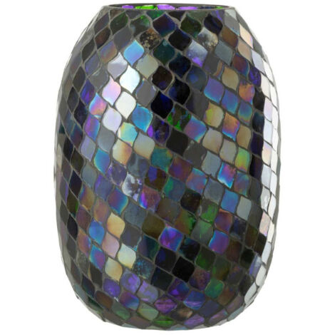 Photophore Mosaïque en Verre "Carmen" 25cm Mauve