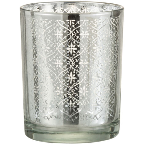 Photophore verre argenté Omani H 12 cm