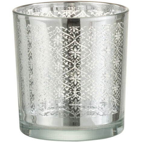 Photophore verre argenté Omani H 8 cm
