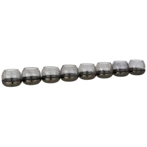 Photophore Verre Craquelé "8 Boules" 71cm Noir