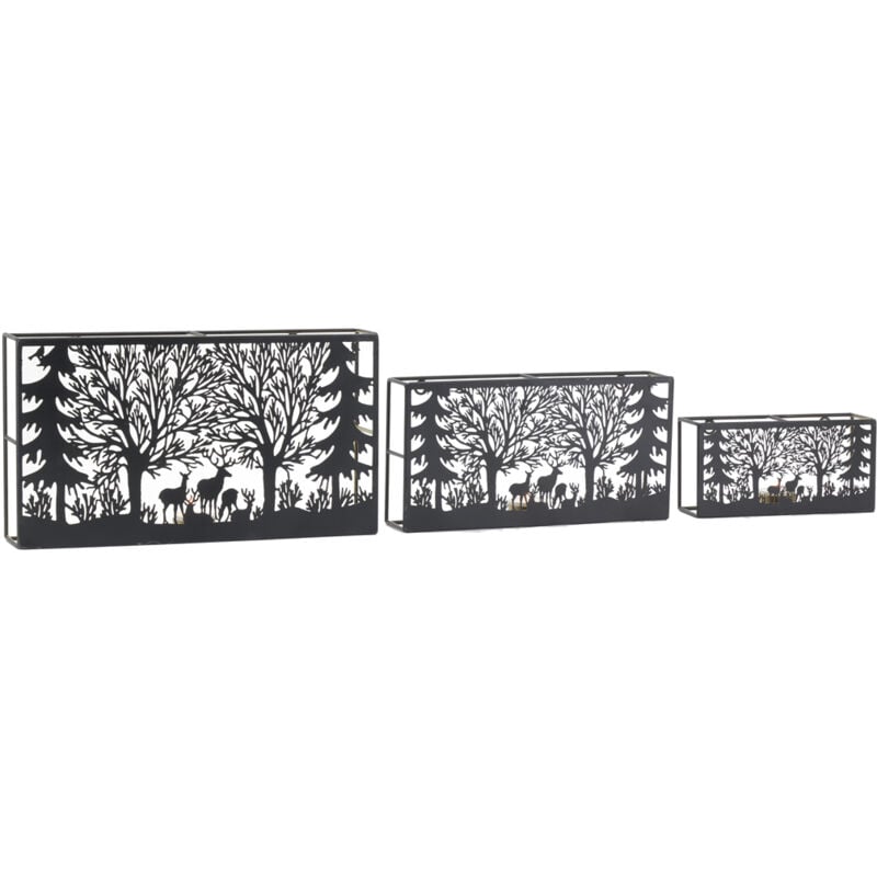 Photophores en métal Cerf rectangulaires