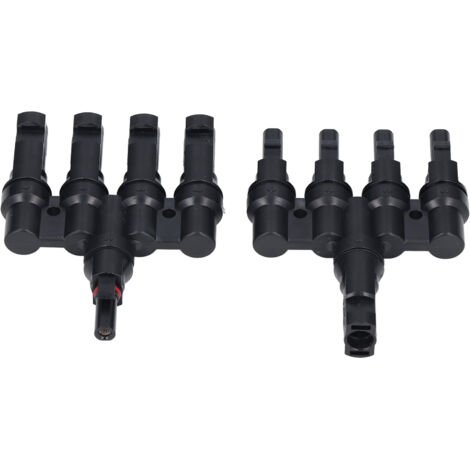 Photovoltaik-Steckverbinder: 4-in-1 T-Steckverbinder-Adapter, Stecker/Buchse, 50 A, Messing