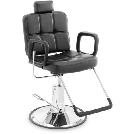 Physa – Fauteuil de coiffeur réglable en hauteur – Pivotant 360° – Repose-pieds intégré – Rembourrage mousse haute densité – Cuir synthétique noir