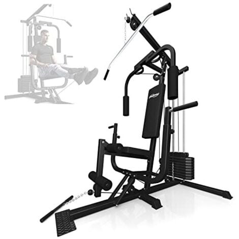 NOVA Physionics® Máquina de Musculación - Multifunción, Módulo de Mariposa, Barra Latissimus, Cables, Placas de Peso de 40 kg - Multiestación, Estación de Entrenamiento Completo, Gym, Fitness