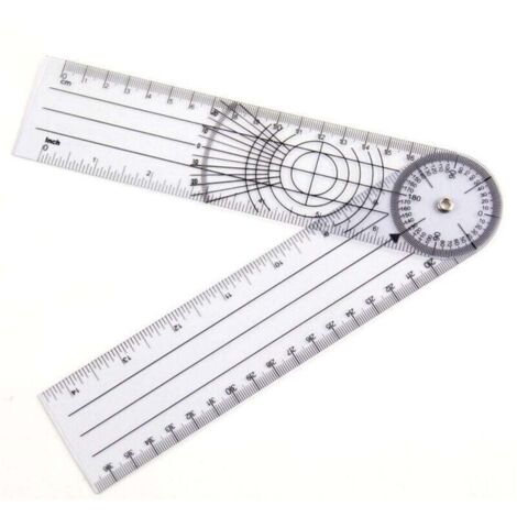 Physiotherapie-Goniometer, professioneller 360-Grad-Mehrfach-Linealwinkel 14 Zoll medizinische Wirbelsäule