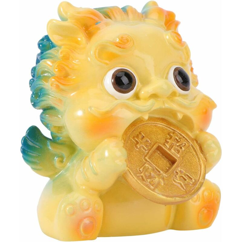 

Abcrital - Pi Yao Lucky Charm Statue Feng Shui Resina Estatua de Porsperita en miniatura Artesanía de bricolaje Amarillo