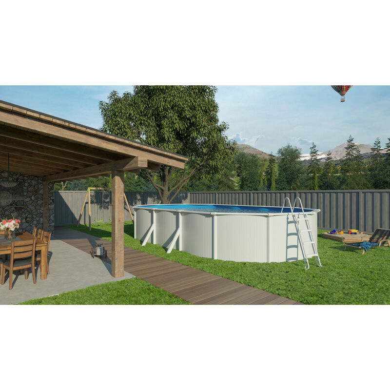 Image of Piscina fuori terra in metallo 7,90 x 4,85 mx 1,20 m - pi5135 - trigano jardin