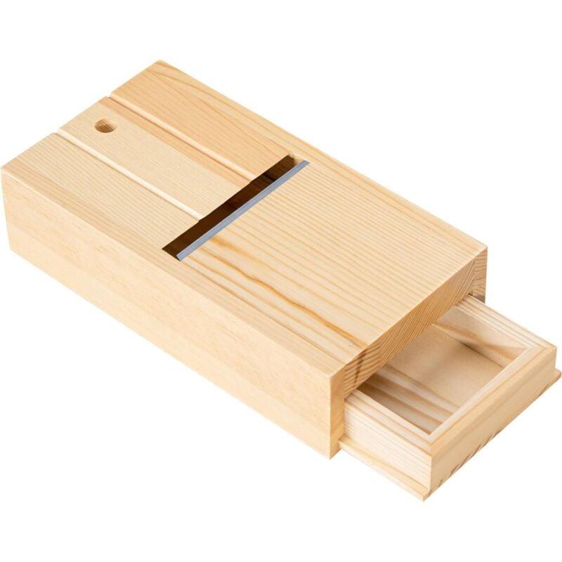 Image of Pialla per sapone in legno, rasoio per sapone con lama affilata, cassetto per la rasatura per la produzione di sapone fatto a mano, strumento per