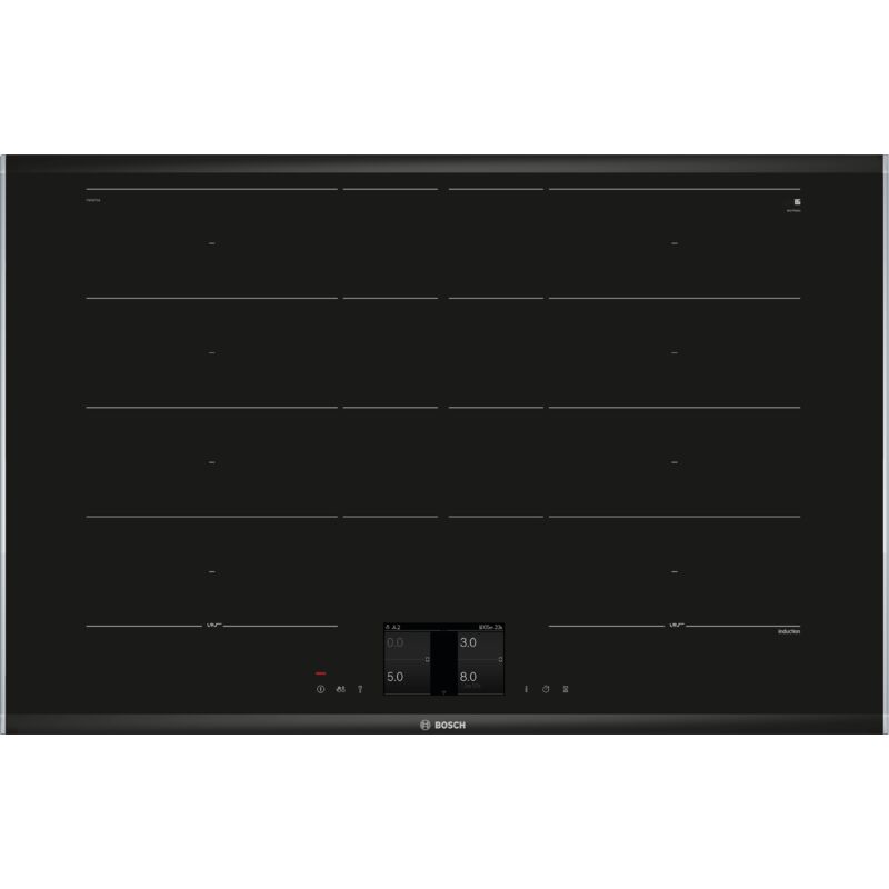 Bosch - Serie 8, Piano cottura a induzione, 80 cm, Nero, Con cornice superiore, PXY875KW1E