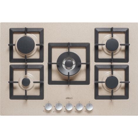 Piani cottura da incasso elleci Plano 75 TCC 5 fuochi Granitek 51 Avena PGSP75151CS