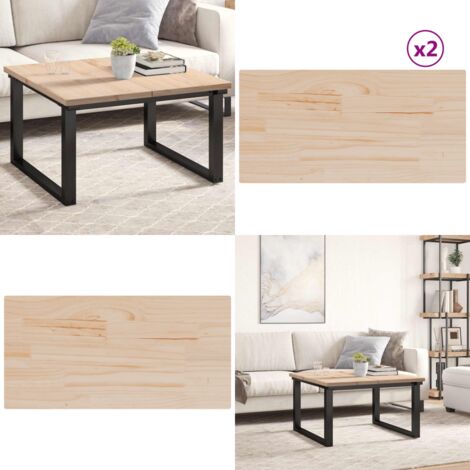 Piani Tavolo 2 pz 80x40x2,5 cm Rettangolare Legno Massello Pino - Tavolo in legno - Tavolo da pranzo