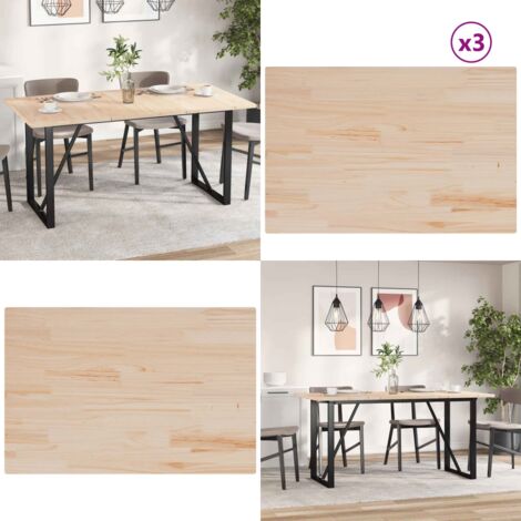 Piani Tavolo 3 pz 80x53x2,5 cm Rettangolare Legno Massello Pino - Tavolo da pranzo - Piano in legno massello