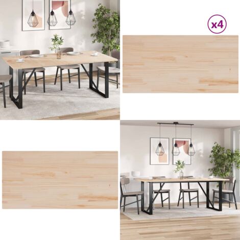 Piani Tavolo 4 pz 100x50x2,5cm Rettangolare Legno Massello Pino - Tavolo in legno - Tavolo da pranzo