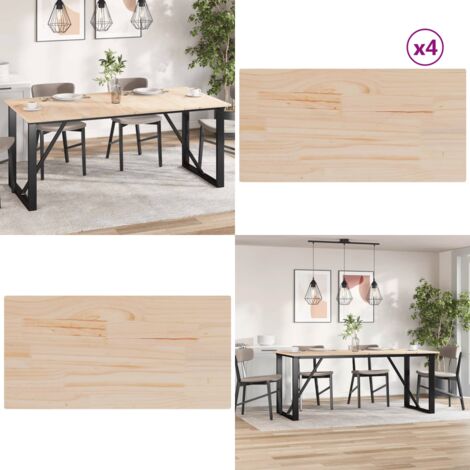 Piani Tavolo 4 pz 90x45x1,7 cm Rettangolare Legno Massello Pino - Tavolo da pranzo - Tavolo in legno