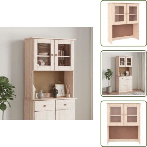 Piano comò con ripiani - vidaXL Piano Comò ALTA 77x30x92 cm in Legno Massello di Pino - Piano comò con pomelli in legno
