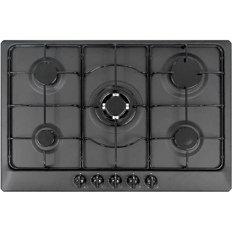 Piano cottura a gas Plados cucina STAR75 5 fuochi da 75cm - Nero Matt