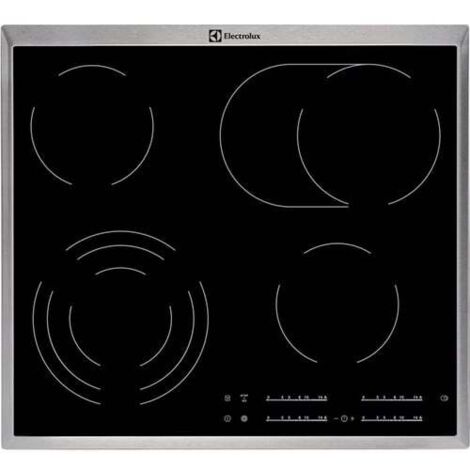 Piano cottura a incasso Electrolux EHF46547XK in vetroceramica a 4 zone con comandi touch, compatibile con tensione 220-240V, frequenza 50/60Hz