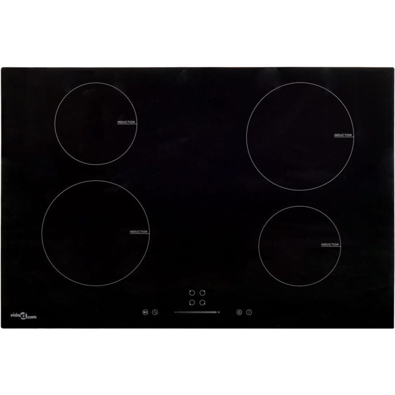 Image of Vidaxl - Piano Cottura Induzione 4 Zone Controlli Touch Vetro 77cm 7000W